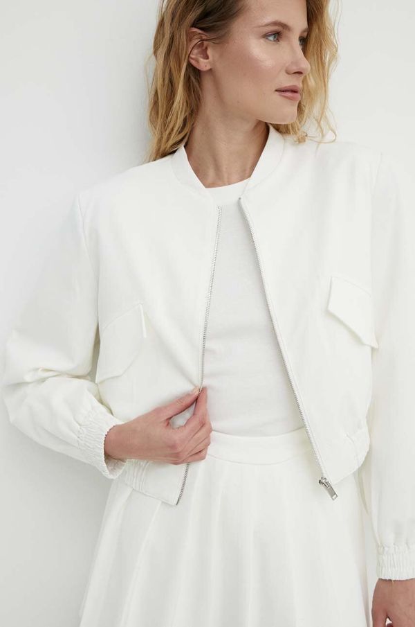 Answear Lab Bomber jakna Answear Lab za žene, boja: bijela, za prijelazno razdoblje, oversize