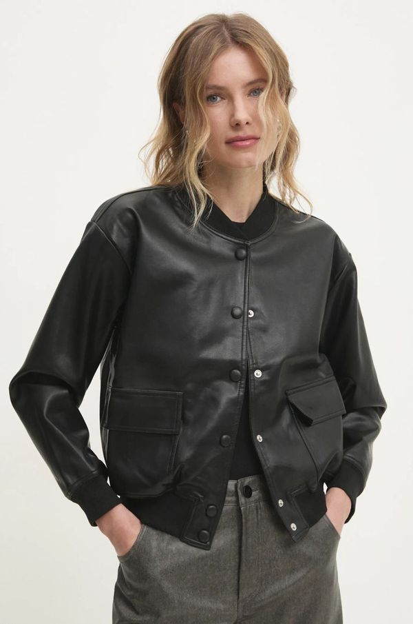 Answear Lab Bomber jakna Answear Lab za žene, boja: crna, za prijelazno razdoblje, oversize