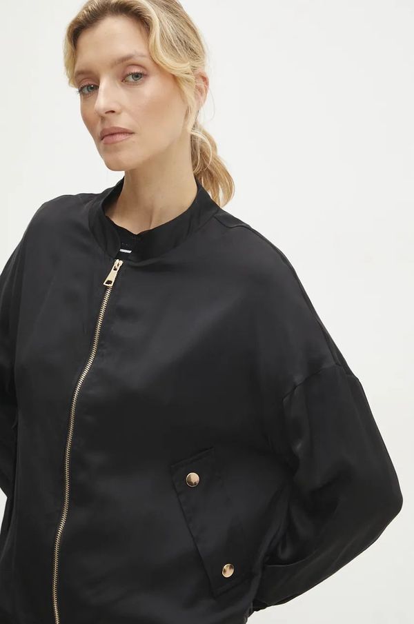 Answear Lab Bomber jakna Answear Lab za žene, boja: crna, za prijelazno razdoblje, oversize