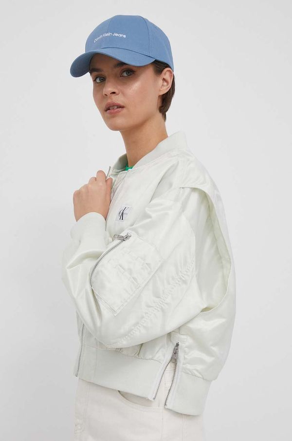Calvin Klein Jeans Bomber jakna Calvin Klein Jeans za žene, boja: bijela, za prijelazno razdoblje, J20J223033