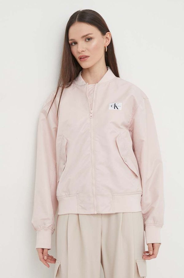 Calvin Klein Jeans Bomber jakna Calvin Klein Jeans za žene, boja: ružičasta, za prijelazno razdoblje, J20J223034