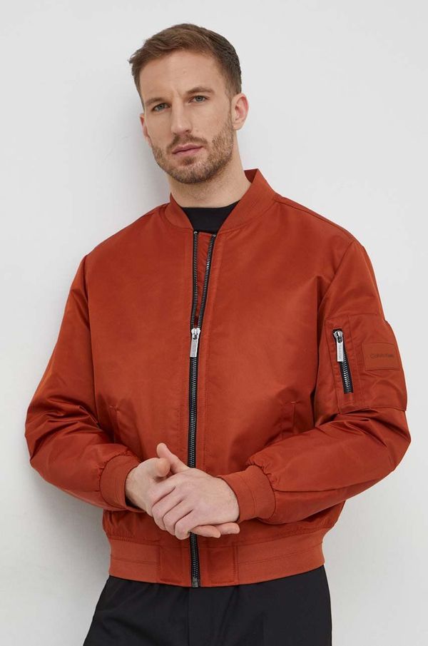 Calvin Klein Bomber jakna Calvin Klein za muškarce, boja: smeđa, za prijelazno razdoblje