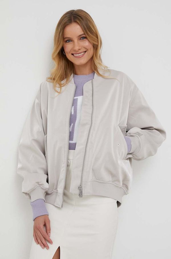 Calvin Klein Bomber jakna Calvin Klein za žene, boja: siva, za prijelazno razdoblje