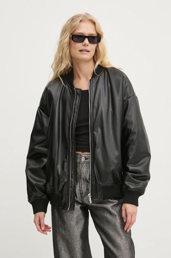 Chiara Ferragni Bomber jakna Chiara Ferragni za žene, boja: crna, za prijelazno razdoblje, oversize, 77CBSH01