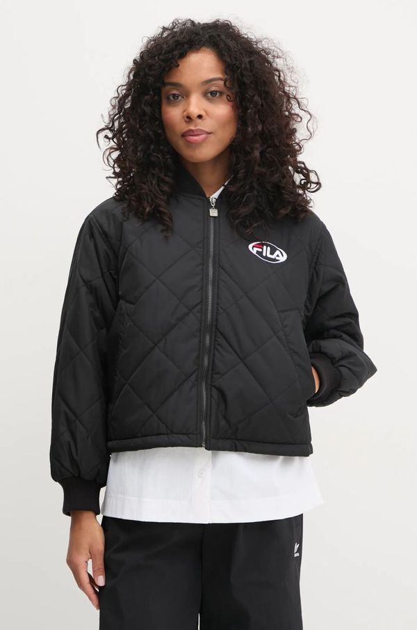 Fila Bomber jakna Fila Lunde za žene, boja: crna, za prijelazno razdoblje, FAW0896