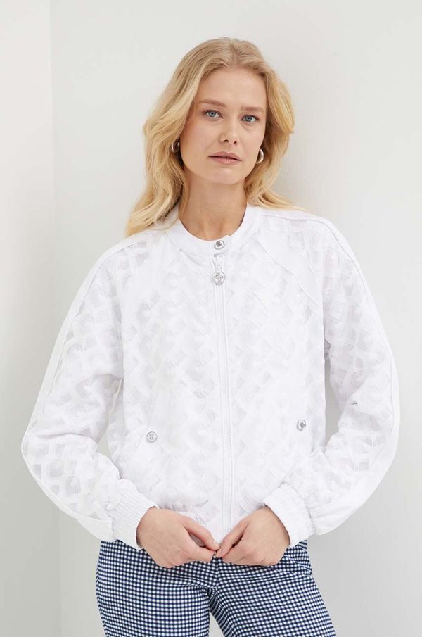Guess Bomber jakna Guess BELLA za žene, boja: bijela, za prijelazno razdoblje, oversize, W4GL03 WG440