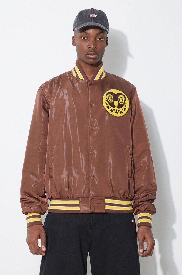 Icecream Bomber jakna ICECREAM Satin Bomber Jacket za muškarce, boja: smeđa, za prijelazno razdoblje, IC24107
