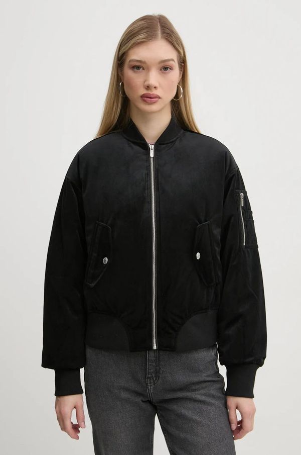 Karl Lagerfeld Jeans Bomber jakna Karl Lagerfeld Jeans za žene, boja: crna, za zimu, oversize, A1W15010