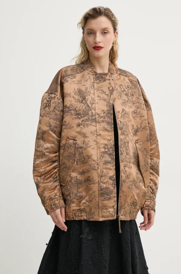 MUNTHE Bomber jakna MUNTHE FYFFE za žene, boja: smeđa, za prijelazno razdoblje, oversize, 251153025113