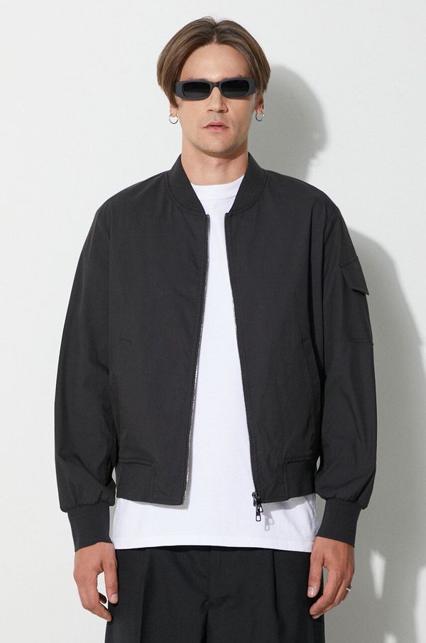 Neil Barrett Bomber jakna Neil Barett SKINNY SHIRT za muškarce, boja: crna, za prijelazno razdoblje, PBCS002.V014.01