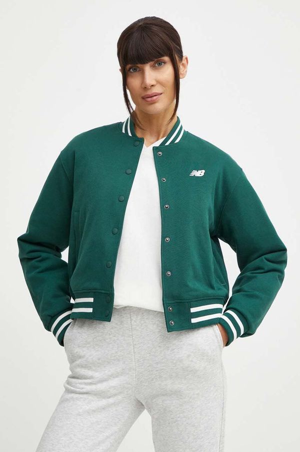 New Balance Bomber jakna New Balance za žene, boja: zelena, za prijelazno razdoblje, oversize, WJ41509NWG