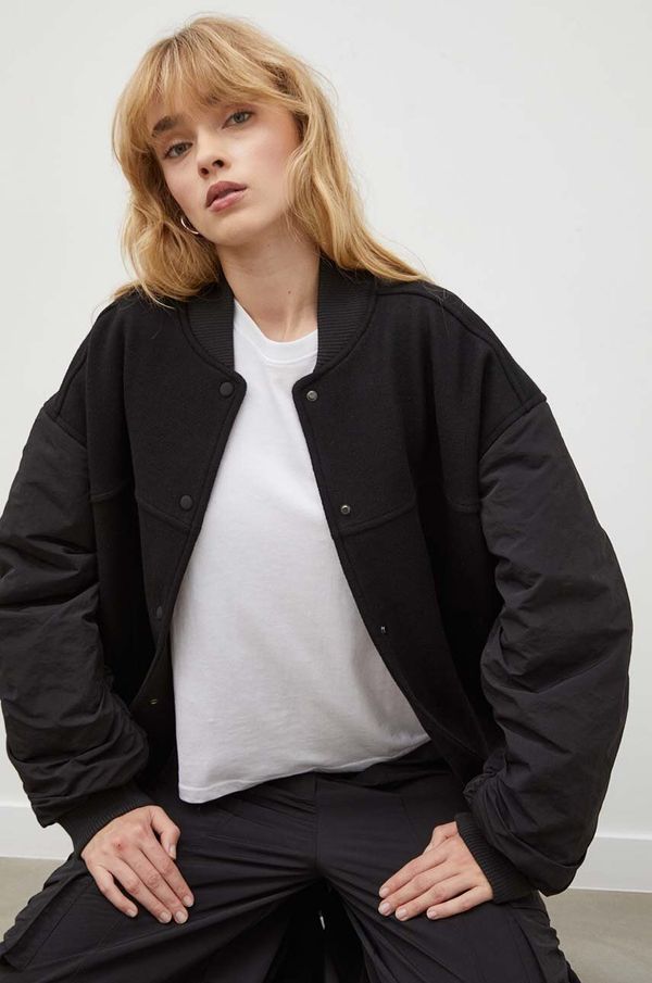 2NDDAY Bomber jakna s primjesom vune 2NDDAY boja: crna, za prijelazno razdoblje, oversize