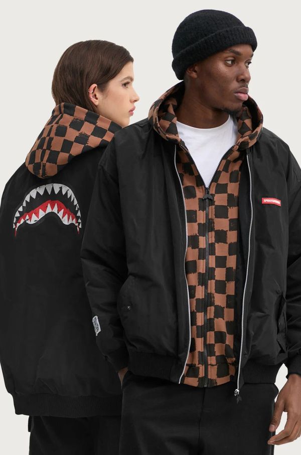 Sprayground Bomber jakna Sprayground boja: crna, za prijelazno razdoblje, oversize, SP610