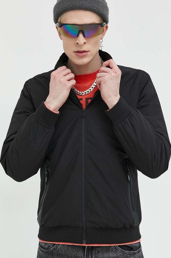 Superdry Bomber jakna Superdry za muškarce, boja: crna, za prijelazno razdoblje