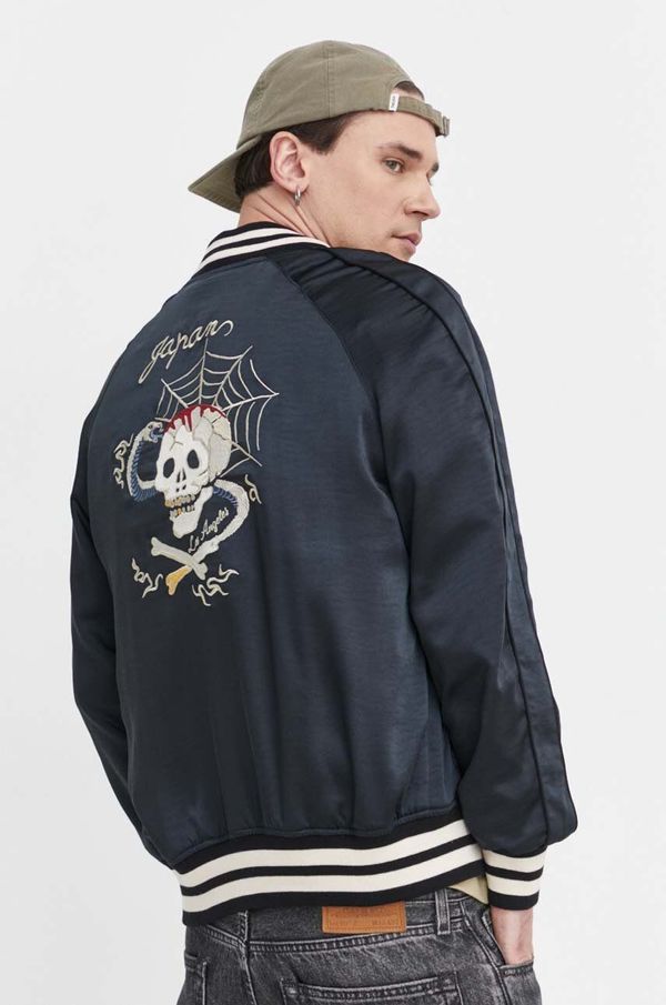 Superdry Bomber jakna Superdry za muškarce, boja: crna, za prijelazno razdoblje
