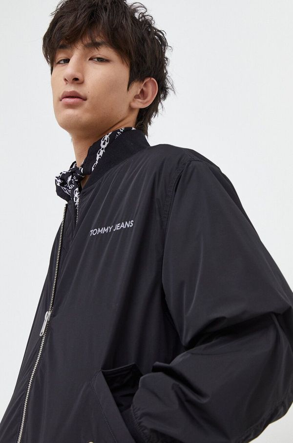 Tommy Jeans Bomber jakna Tommy Jeans za muškarce, boja: crna, za prijelazno razdoblje