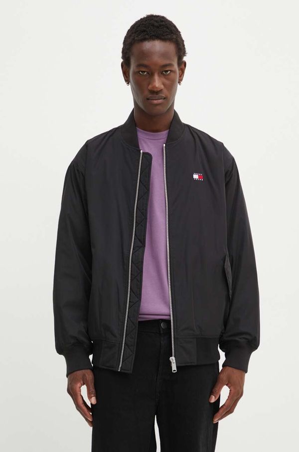 Tommy Jeans Bomber jakna Tommy Jeans za muškarce, boja: crna, za zimu, DM0DM20480