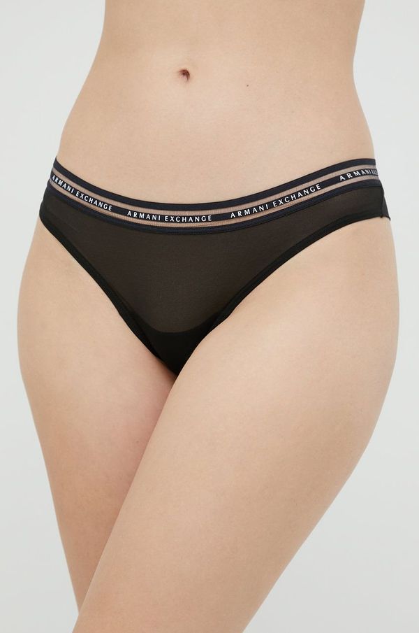 Armani Exchange Brazilke Armani Exchange boja: crna, prozirne