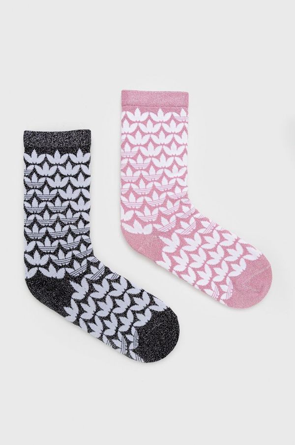 adidas Originals Čarape adidas Originals (2-pack) za žene, boja: ružičasta, HL9420-BLIPNK/BLK