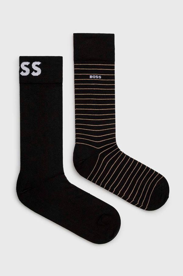 Boss Čarape BOSS 2-pack za muškarce, boja: crna