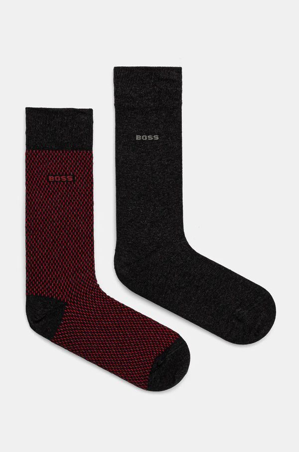 Boss Čarape BOSS 2-pack za muškarce, boja: siva