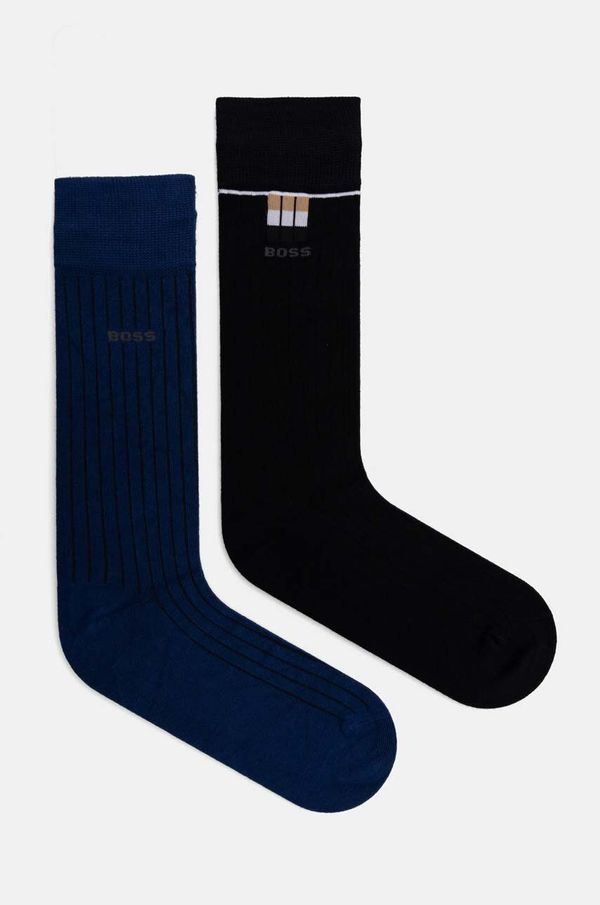 Boss Čarape BOSS 2-pack za muškarce, boja: tamno plava, 50524311