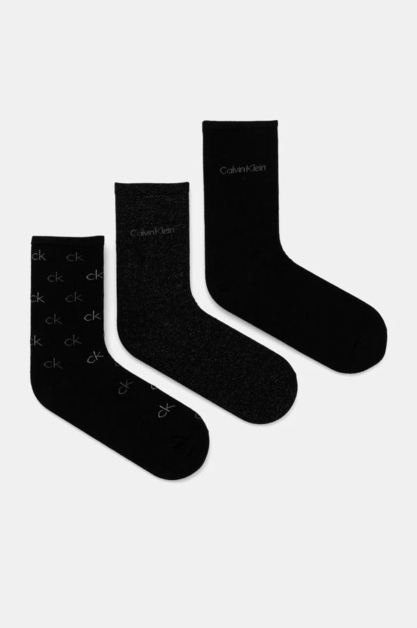Calvin Klein Čarape Calvin Klein 3-pack za žene, boja: crna, 701229444