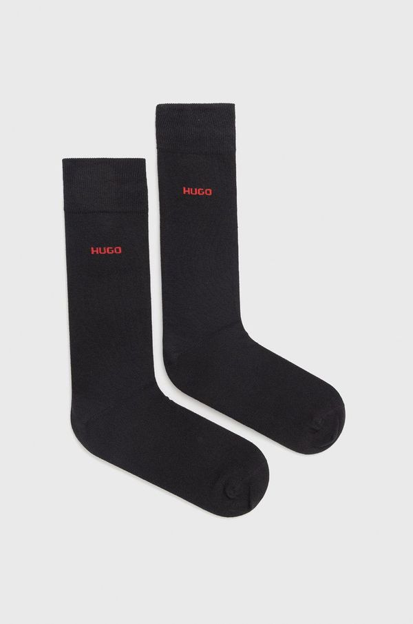 Hugo Čarape HUGO (2-pack) za muškarce, boja: crna, 50468099