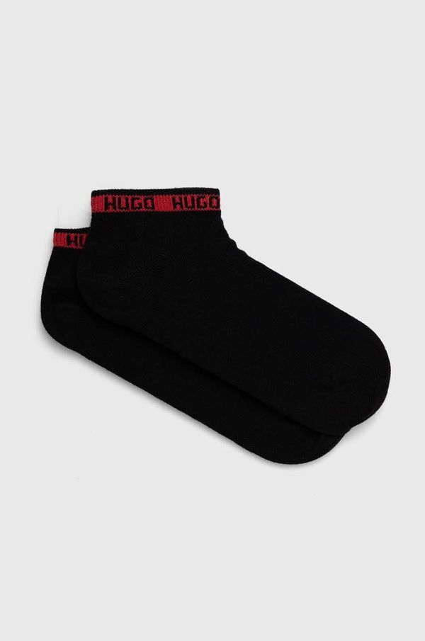 Hugo Čarape HUGO 2-pack za muškarce, boja: crna