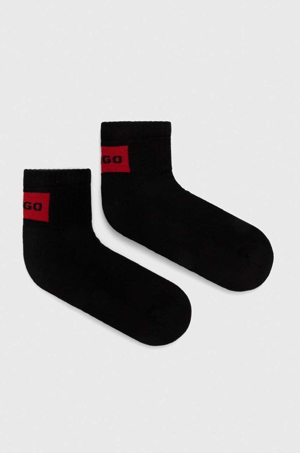Hugo Čarape HUGO 2-pack za muškarce, boja: crna