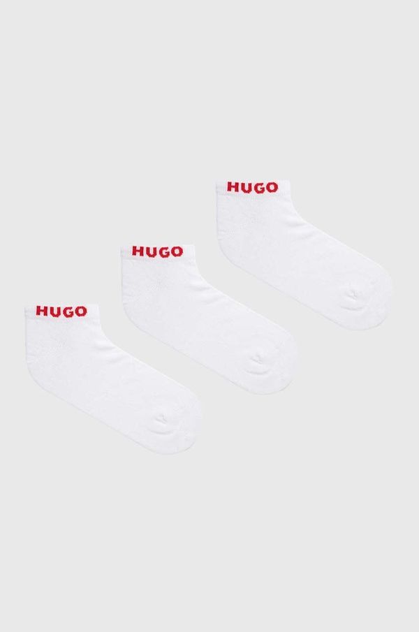Hugo Čarape HUGO 3-pack za muškarce, boja: bijela
