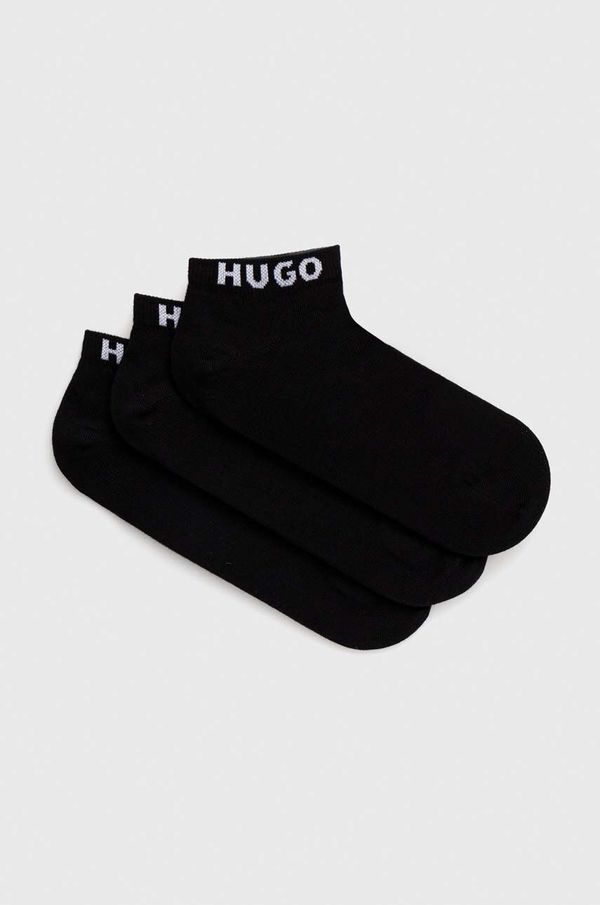 Hugo Čarape HUGO 3-pack za muškarce, boja: crna