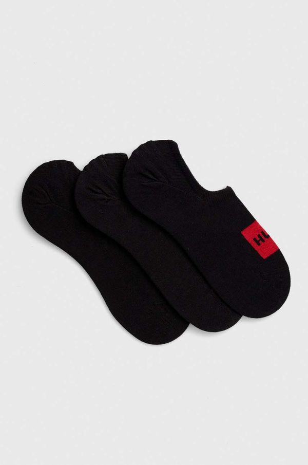 Hugo Čarape HUGO 3-pack za muškarce, boja: crna