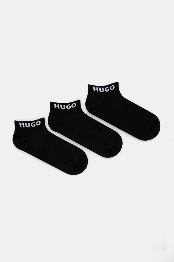Hugo Čarape HUGO 3-pack za žene, boja: crna, 50516407