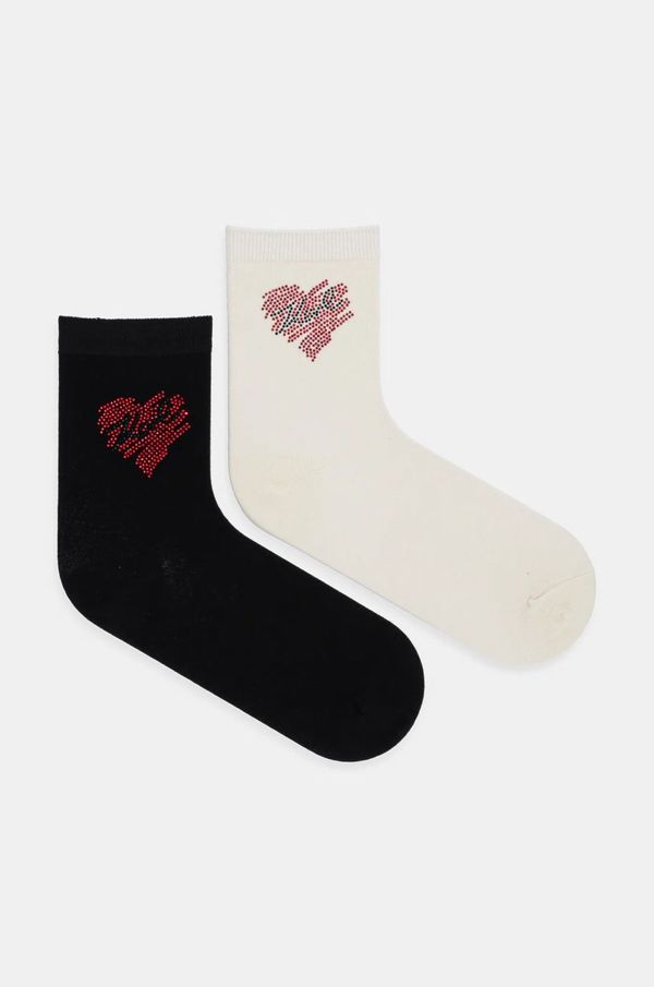 Karl Lagerfeld Čarape Karl Lagerfeld 2-pack za žene, boja: crna, A1W47104