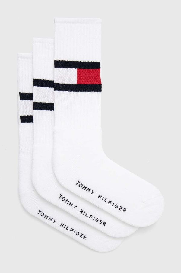 Tommy Hilfiger Čarape Tommy Hilfiger 3-pack za muškarce, boja: bijela