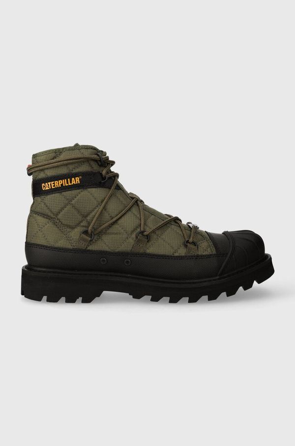 Caterpillar Cipele Caterpillar OMAHA ALT LACE x Nigel Cabourn za žene, boja: zelena, ravni potplat, P111316