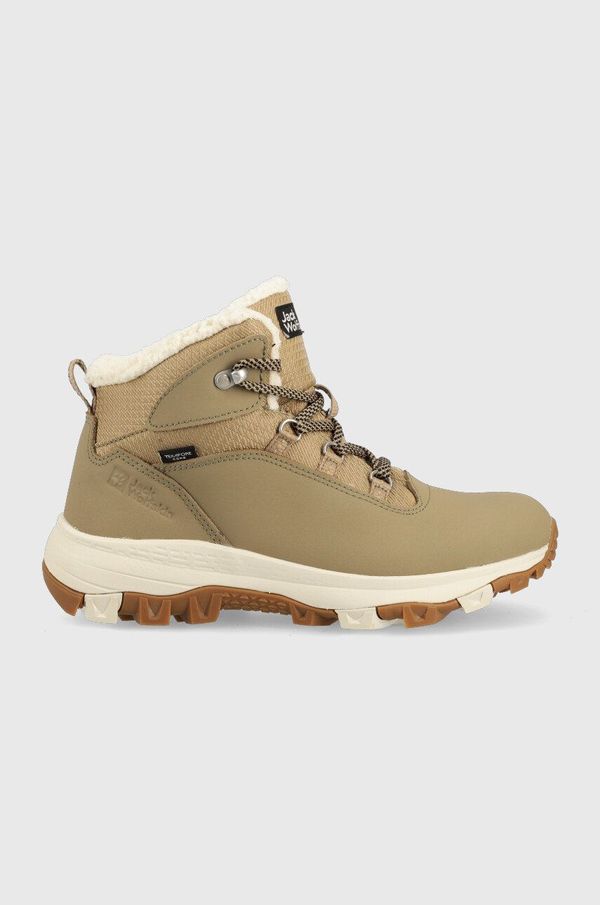 Jack Wolfskin Cipele Jack Wolfskin Everquest Texapore Mid za žene, boja: smeđa, s toplom podstavom
