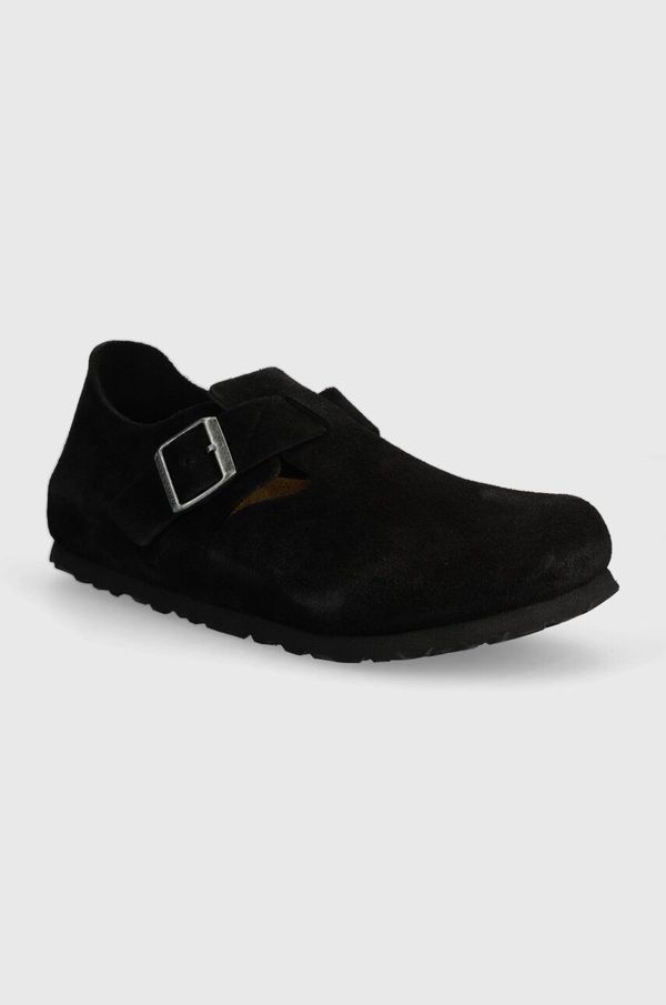 Birkenstock Cipele od brušene kože Birkenstock London za žene, boja: crna, ravni potplat, 1028078
