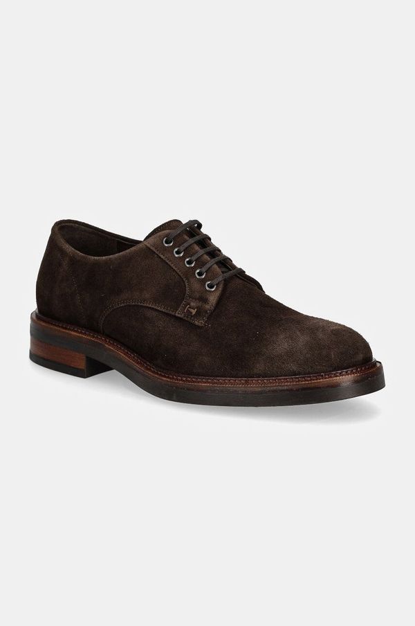 Hackett London Cipele od brušene kože Hackett London EGMONT VELVET za muškarce, boja: smeđa, HMS21408