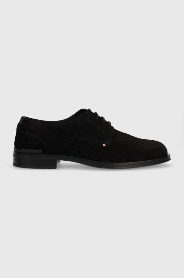 Tommy Hilfiger Cipele od brušene kože Tommy Hilfiger CORE TEXTURED SDE SHOE za muškarce, boja: crna, FM0FM04991