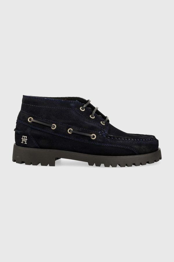 Tommy Hilfiger Cipele od brušene kože Tommy Hilfiger TH BOAT BOOT CLASSIC za muškarce, boja: tamno plava, FM0FM04684