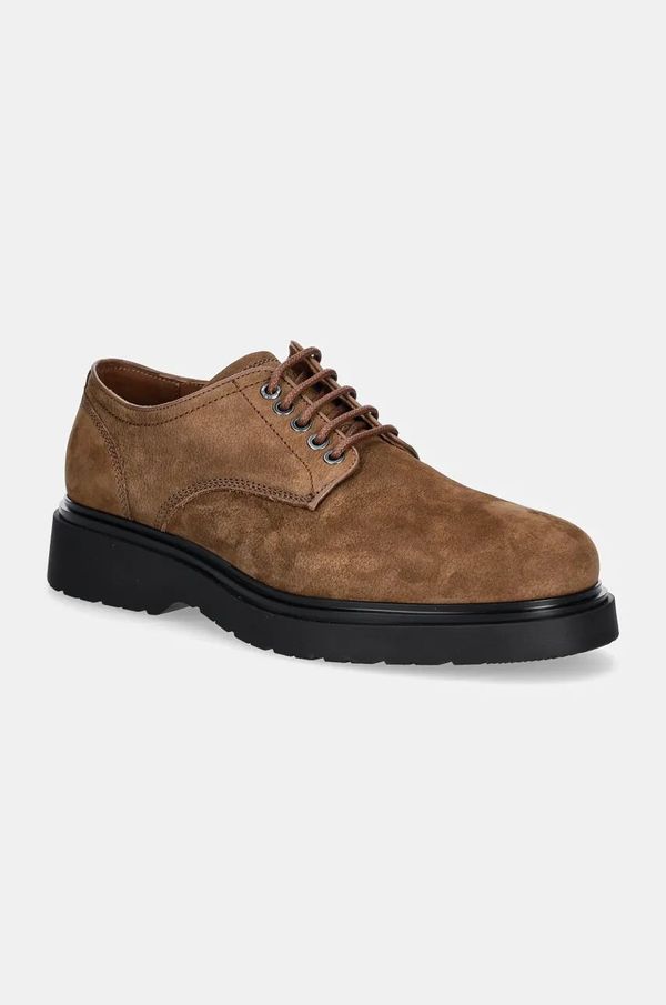 Calvin Klein Cipele od nubuk kože Calvin Klein DERBY SUEDE boja: smeđa, HM0HM01689