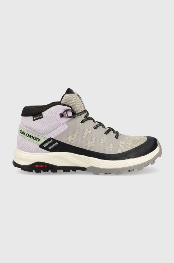 Salomon Cipele Salomon Outrise Mid GTX za žene, boja: siva