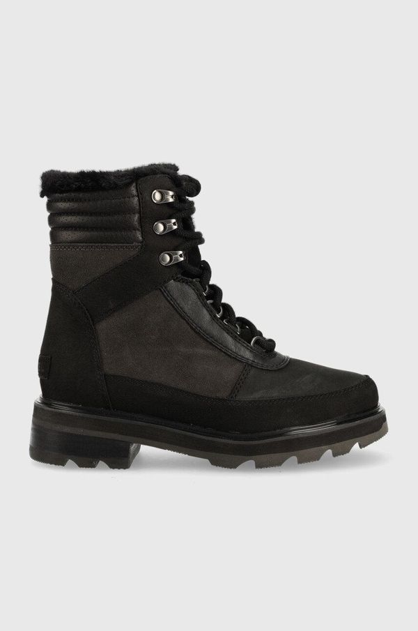 Sorel Cipele za snijeg od brušene kože Sorel Lennox Lace Cozy boja: crna