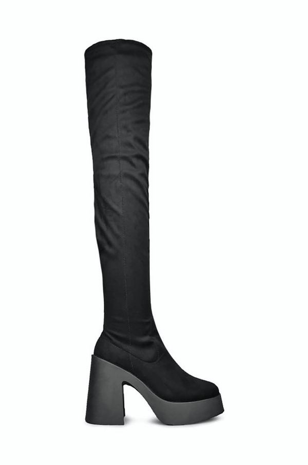 Altercore Čizme Altercore Daphne Faux Suede, za žene, boja: crna, s platformom