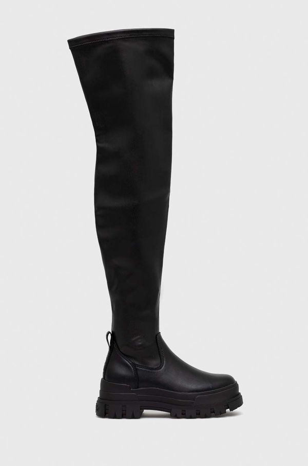 Buffalo Čizme Buffalo Aspha Stretch Overknee za žene, boja: crna, s platformom, 1622155.BLK
