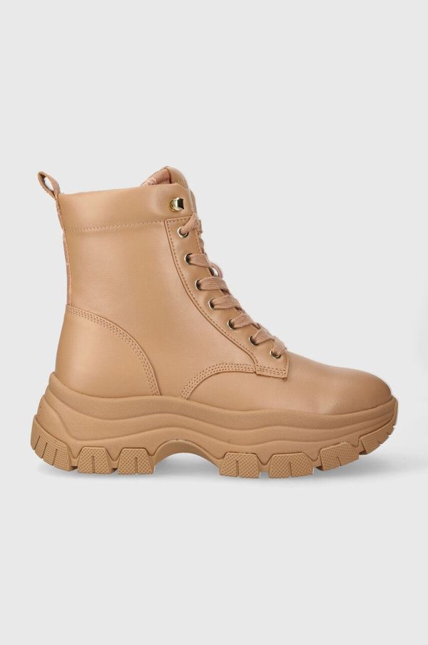 Guess Čizme Guess BISSONN za žene, boja: bež, s platformom, FL8BIN ELE12