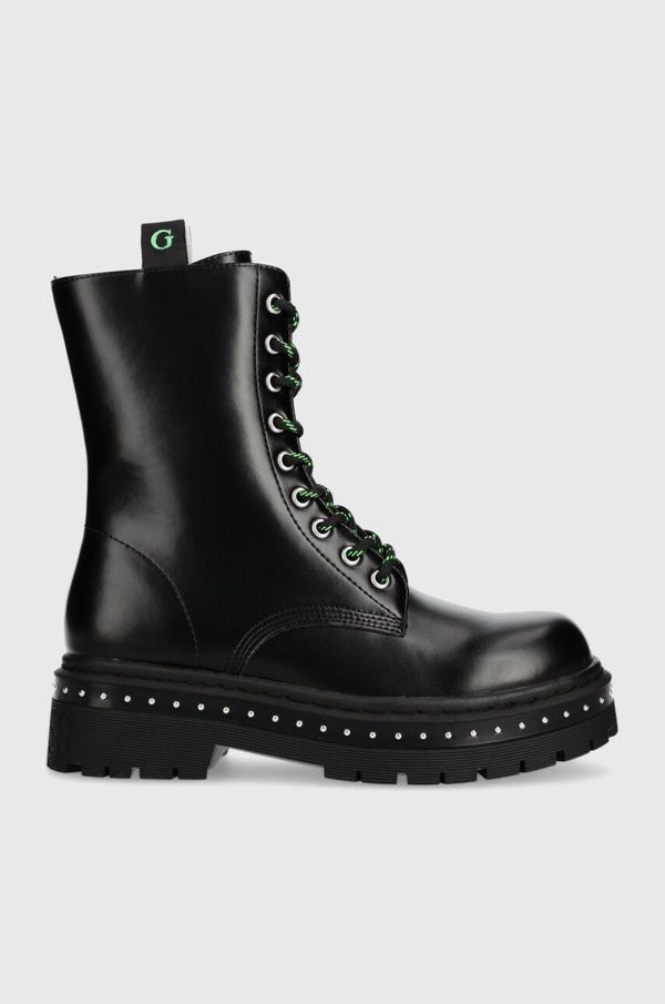 Guess Čizme Guess JOYA za žene, boja: crna, ravni potplat, FL7JYA LEA10