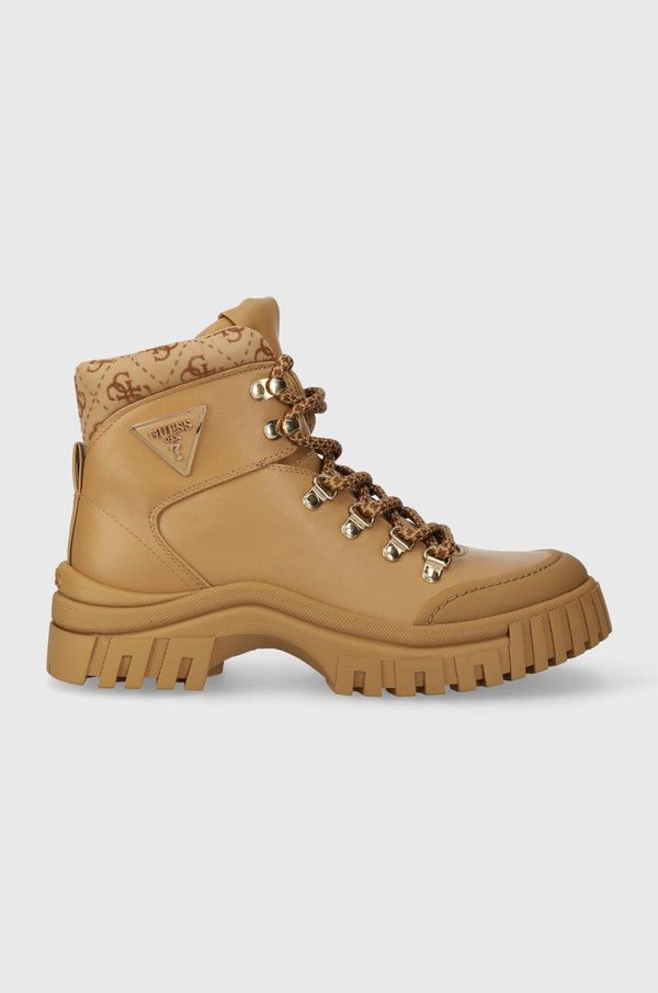 Guess Čizme Guess LOFIRA za žene, boja: bež, s platformom, FL8LOF ELE12